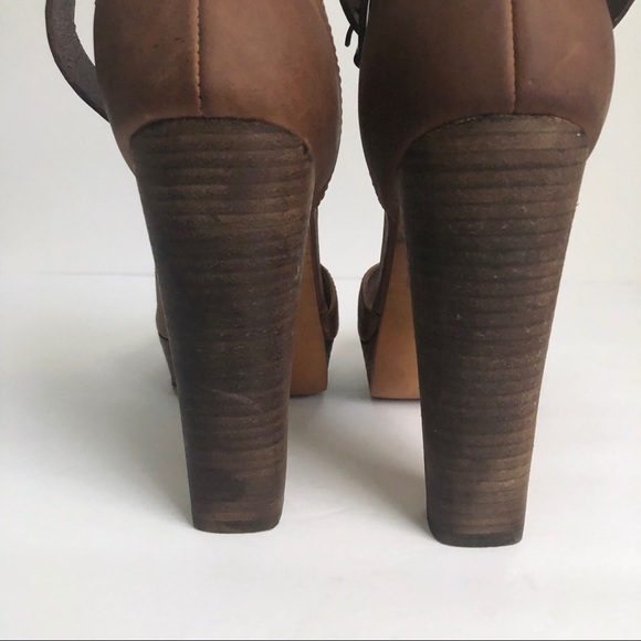 Diesel Brown Leather Tuileries Platform Heels 8.5 - Picture 7 of 7